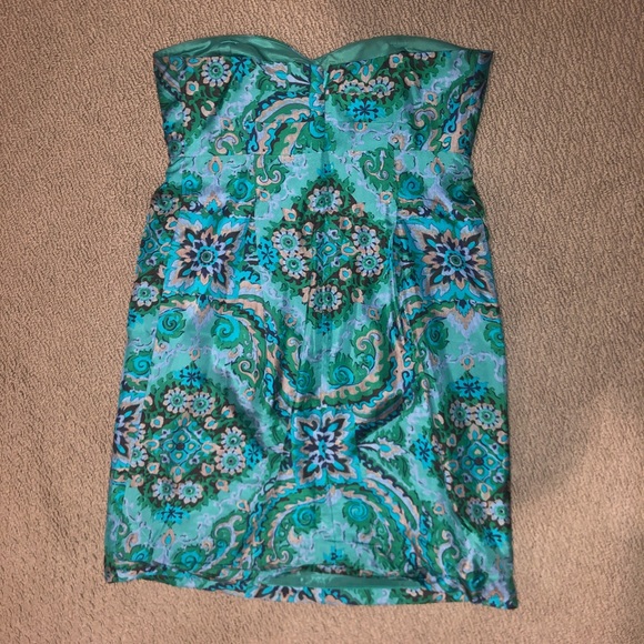 J.Crew Silk Strapless Paisley Dress - Picture 6 of 7
